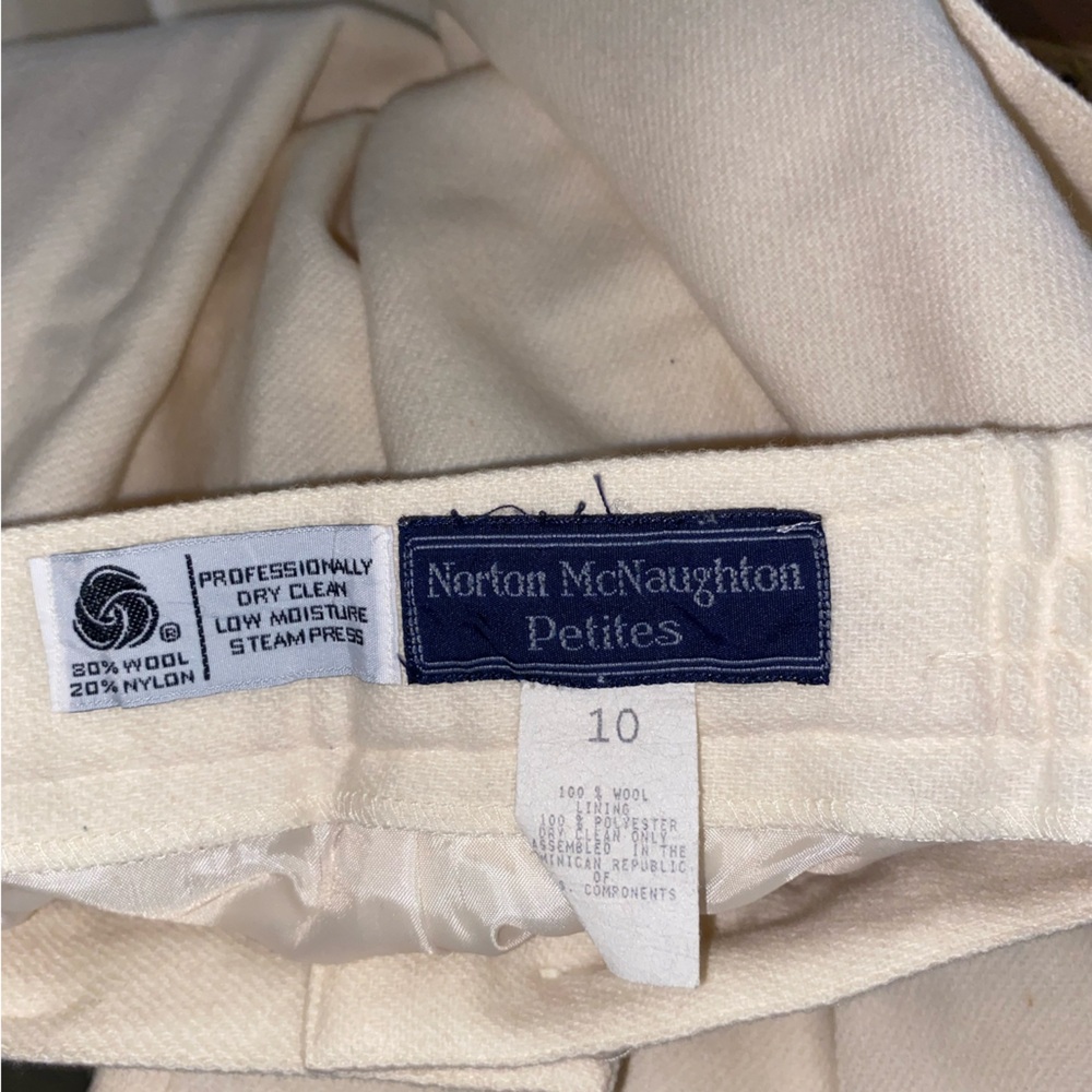 Norton Mcnaughton Petite Dress Pants White Womens 10 Vintage Made In USA